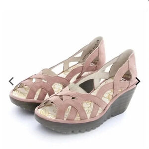 FLY London Yadi Wedge Sandals in Taupe